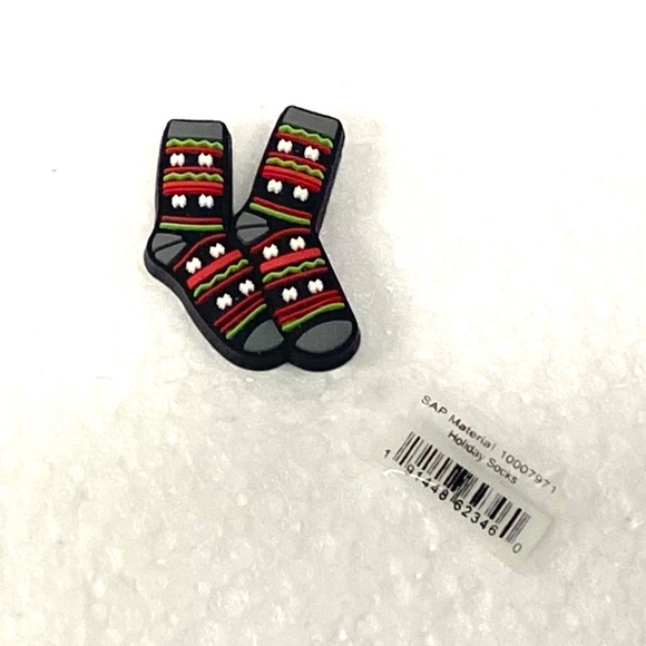 Crocs Christmas Holiday Socks Jibbitz Charm - Picture 1 of 1